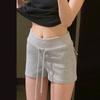 Drawstring Sports Shorts for Women In Summer New Slim Fit and Slim Design Gray Hip Trousers