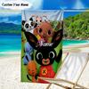 1PC Custom Name Beach Towel Bunny Friends Bing Adventure Beach Towel, Suitable for Camping, Travel, Beach Accessories, Super Absorbent, Family Gift