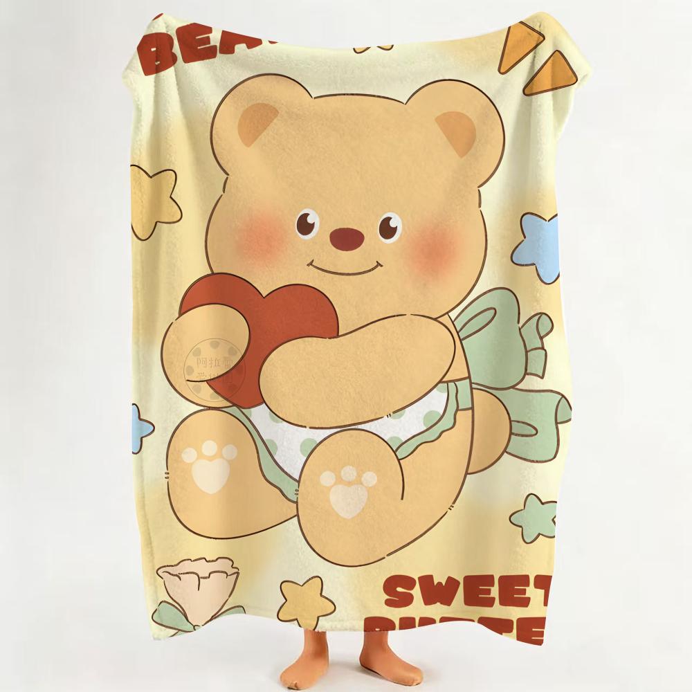 Character B Butter B Bear  hot Flannel  Blanket Suitable for Sofa Living Room Bedroom soft