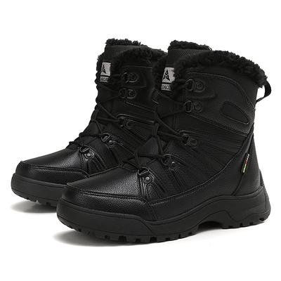 Зимние женские ботинки Плюшевые теплые сноубутсы Водонепроницаемая хлопковая обувь Уличные нескользящие трекинговые ботинки Повседневные высокие ботинки