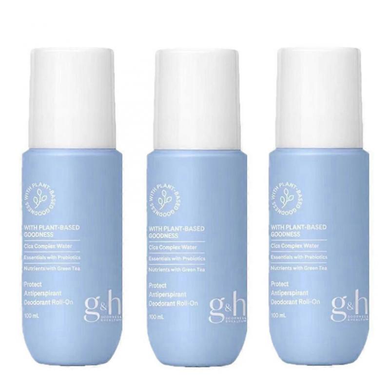 GH Protect+ Deodorant Antiperspirant Roll-On, 100 ml, 3-Pack