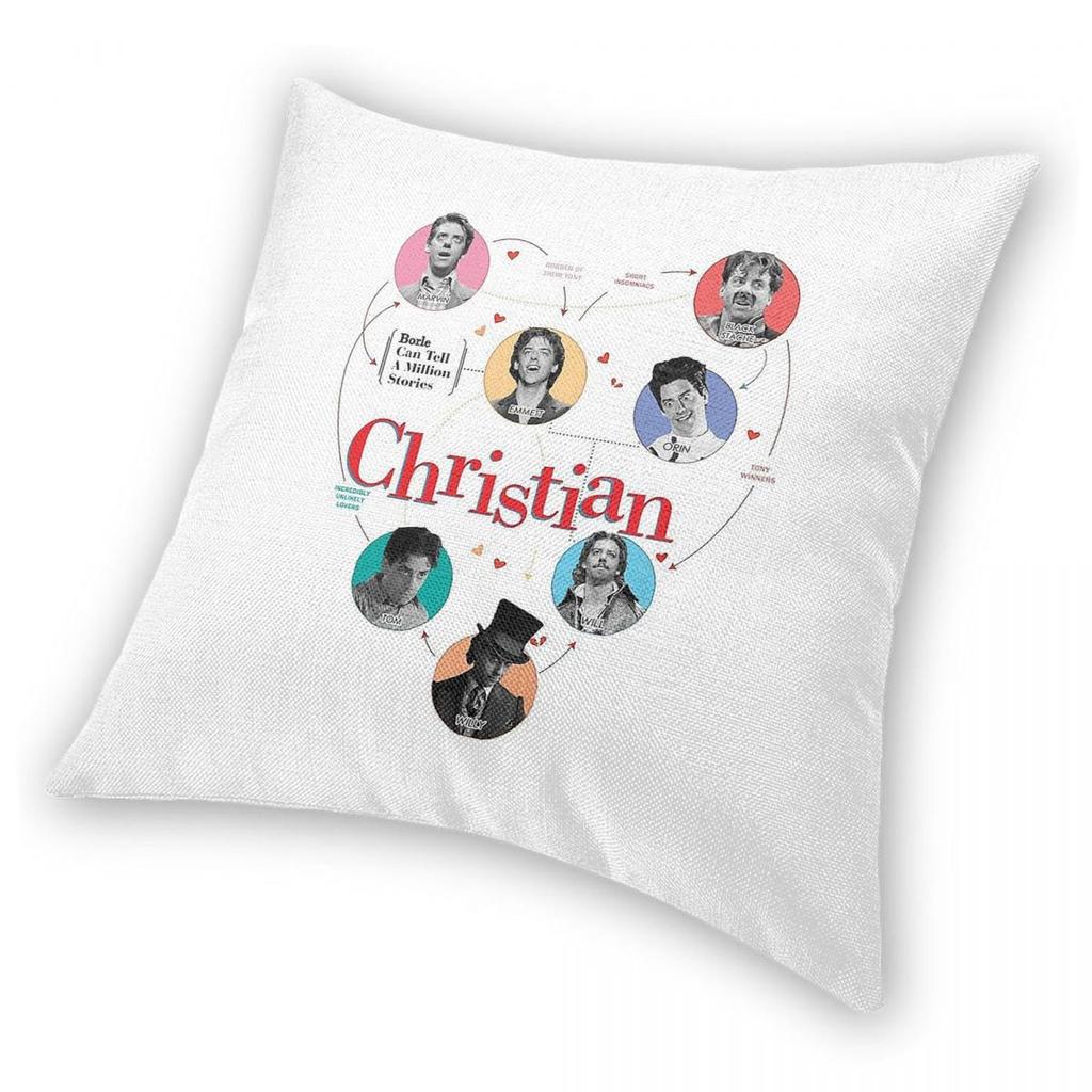 Christian Borle Actor Square Pillowcase Polyester Linen Velvet Pattern Zip Decor Pillow Case Room Cushion Cover