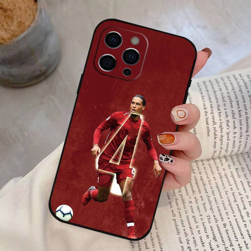 ФУТБОЛ V-Вирджил ван Д-Дийк Чехол для телефона для iPhone 17,16,15,14,13,12,11 Plus,Pro Max,XS,Мягкий силиконовый черный чехол