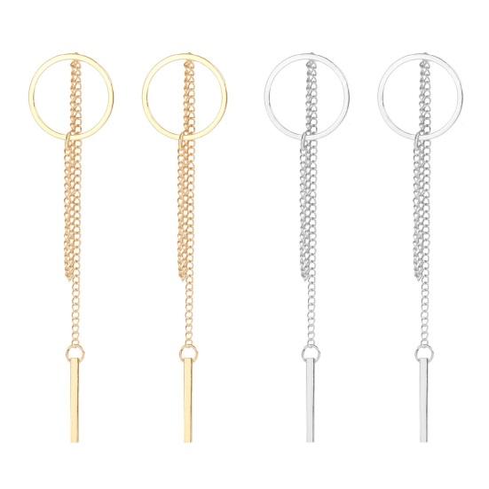 1 пара женских висячих серег с полой цепочкой, обруч с кисточками, украшение для ушей, ювелирные изделия