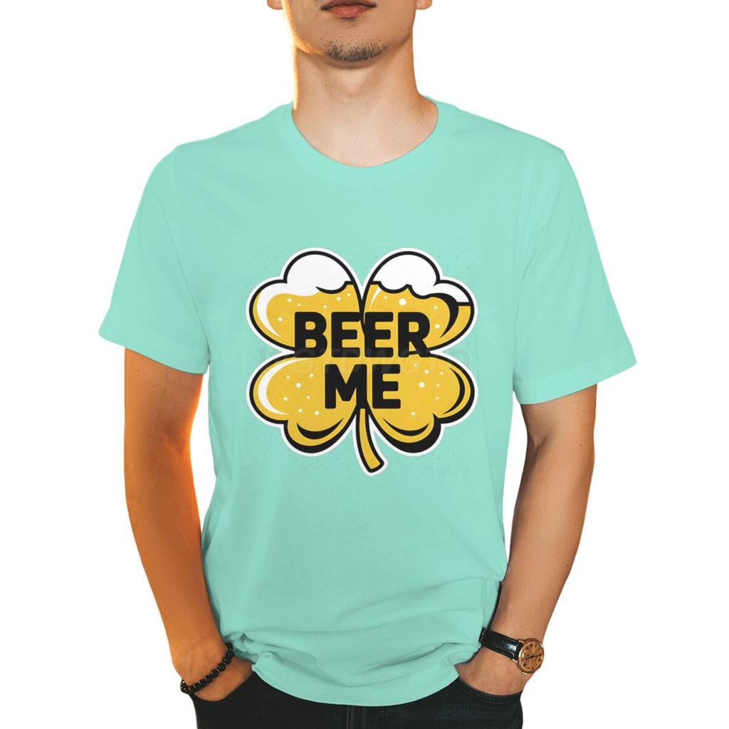 St. Paddy's Beer Me Clover Tee Festive St. Patrick's Day Drinking T-shirts for Men Irish Shirt Lucky Clover Men's Clothing