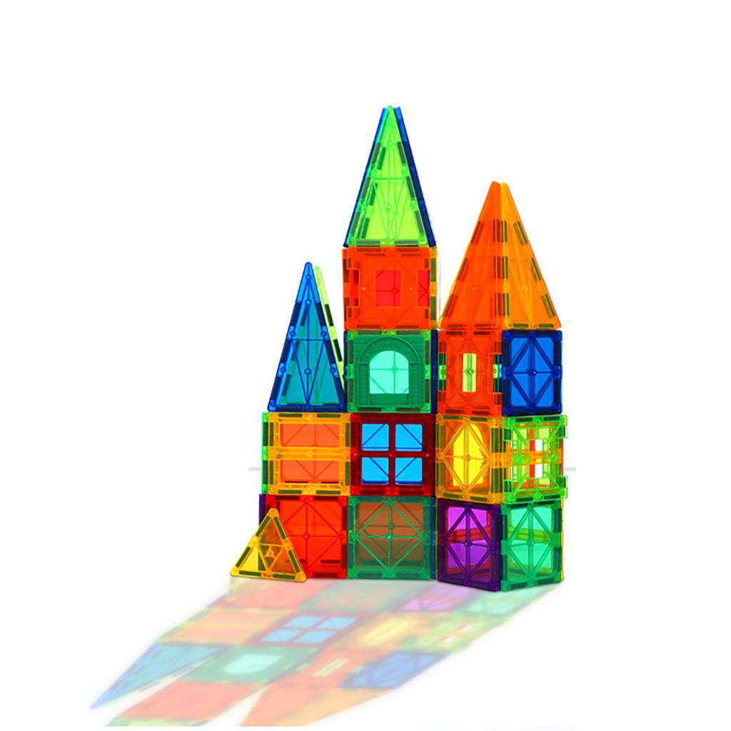 22pcs Large Color Window Magnetic Block Building Toys for Parent Child Interactive DIY Castle Assembly