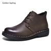 Golden Sapling Tooling Boots for Men Retro Leather Shoes Comfortable Platform Leisure Flats Classics Outdoor Leisure Men's Boot