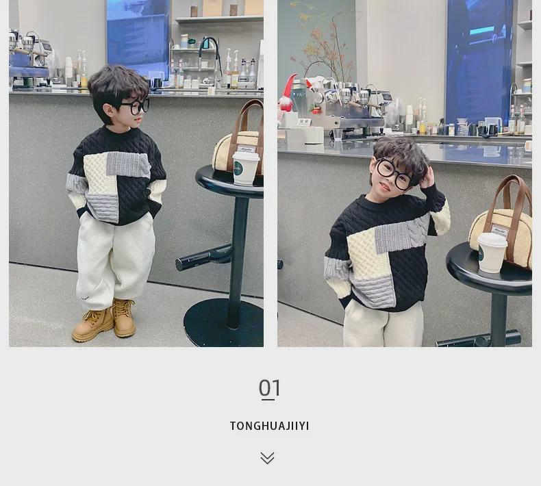 2023 Красивый детский зимний и осенний толстый пуловер - Детский топ в западном стиле на Новый год