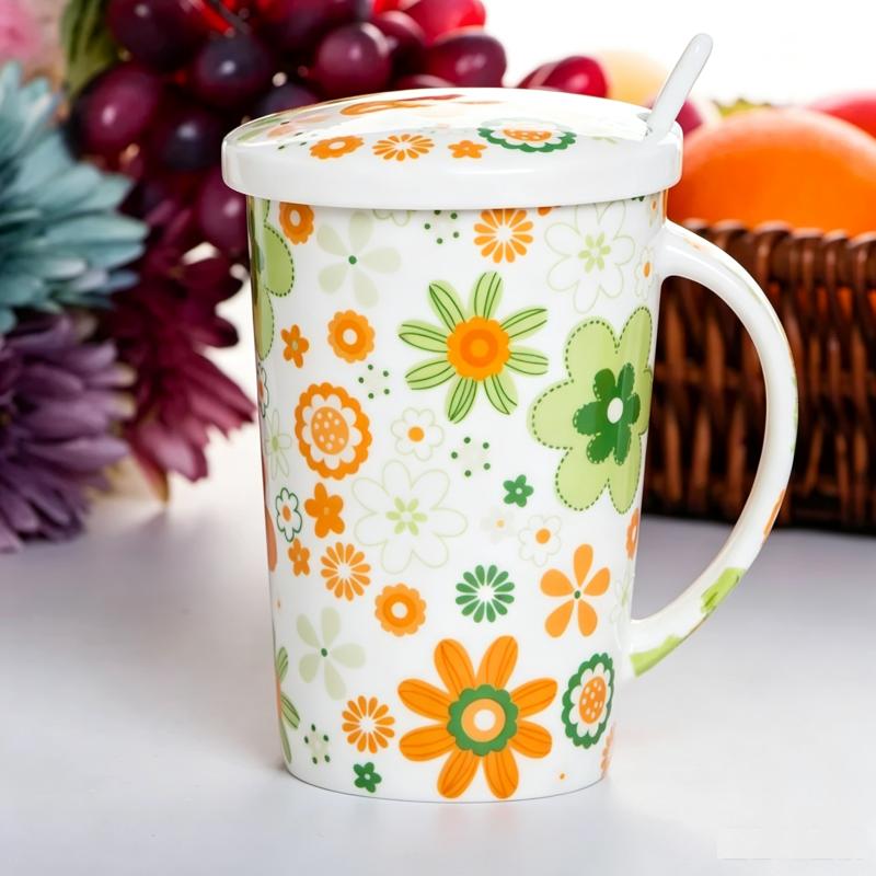 500ML. термокружка из тонкого костяного фарфора, глиняная и керамическая кофейная кружка, многоразовая кружка для полоскания рта и напитков, персонализированные подарки - посуда