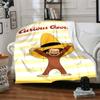 1pc Curious George Blanket, Gift, for Men and Women, Soft Blanket, Good for Sofa Bed Couch Travel, Lightweight Flannel Blanket