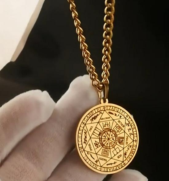 Мужское ожерелье из нержавеющей стали с подвеской в виде магического круга семи архангелов