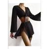 Women's Black Tulle Transparent Skirt Suit Seawear