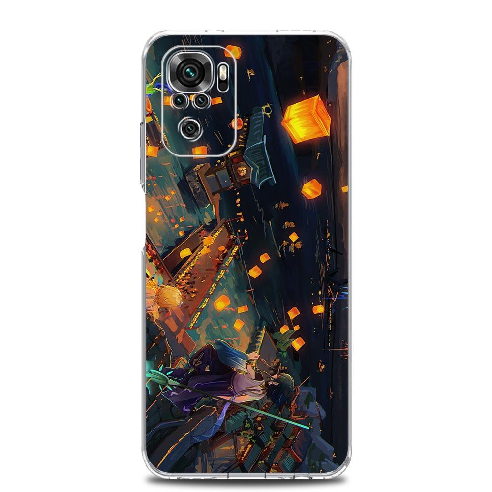 Чехол для телефона Genshin Impact с пейзажем для Xiaomi Redmi Note 13 12 5G 9S 9 8 10 11 Pro Plus 4G 9T 13C 12C10C 9C 9A 7, прозрачный чехол