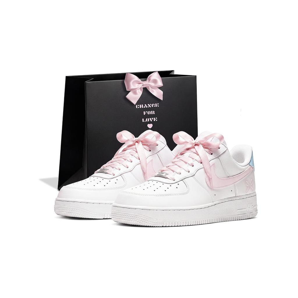 Nike Air Force 1 Valentine's Day Slip Resistant Abrasion Resistant Low top Skateboard Shoes Women's White Pink IQ4937-161(Team2362-S-BOX)