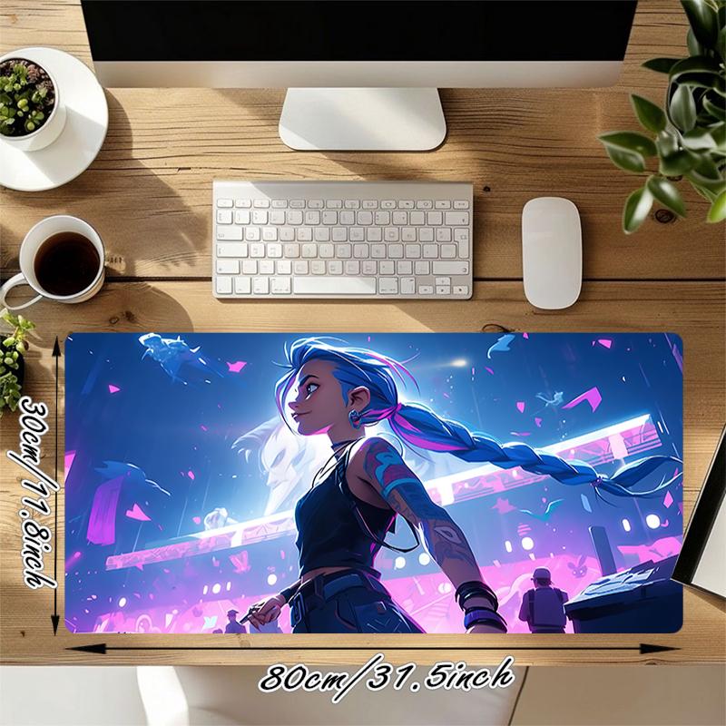 1Pc Cyberpunk Neon Future Gaming Mouse Pad Keyboard Desk Mat Non-slip Rubber Lock Edge Waterproof Computer Mousepad for Office Home Decor S1684