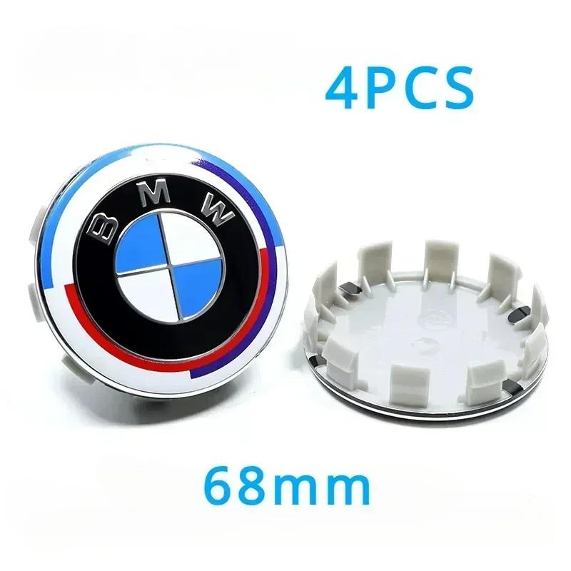 -4X For BMW 50 Years Emblems 56mm 68mm Hub Caps Hub Cap Rim Caps For BMW