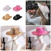 Glittering Rhinestones Fedoras Hat for Adult Shimmering Star Pattern Top Cap Party Costume Headwear for Various Occasion