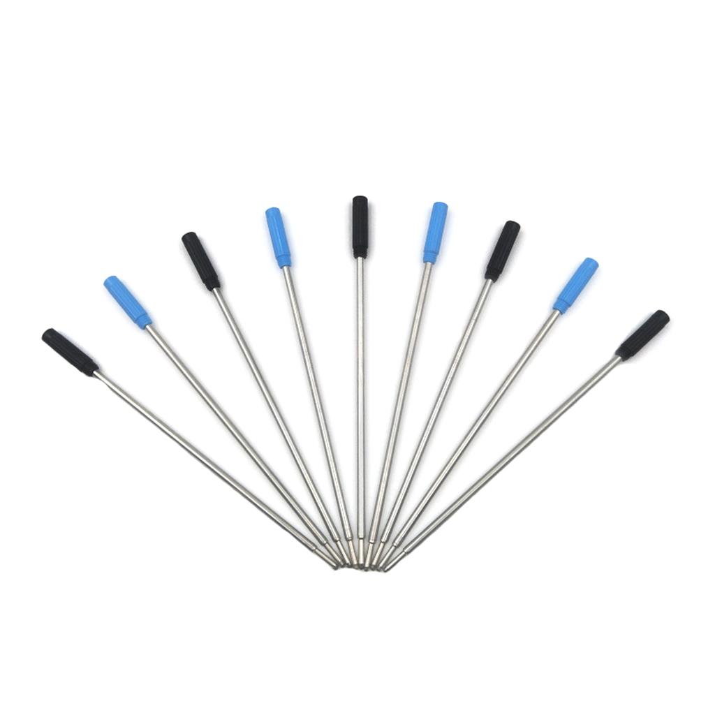 10PCS Premium Metal Pen Refills Blue Black Ink Refills 115mm Replacement Ballpoint Pen Refills 1mm Tip Pen Refill