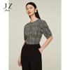 JUZUI Light Mature Wind Floral Printed Chiffon Top Women's Summer New Style