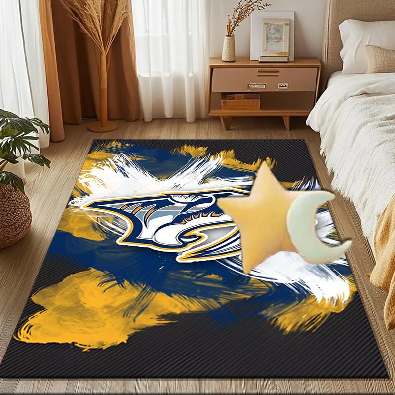 Nashville Hockey Team Floor Mat for Living Room, Game Rooms, Office, Bedroom, Office Floor Mat Playful Design, Christmas fan gifts