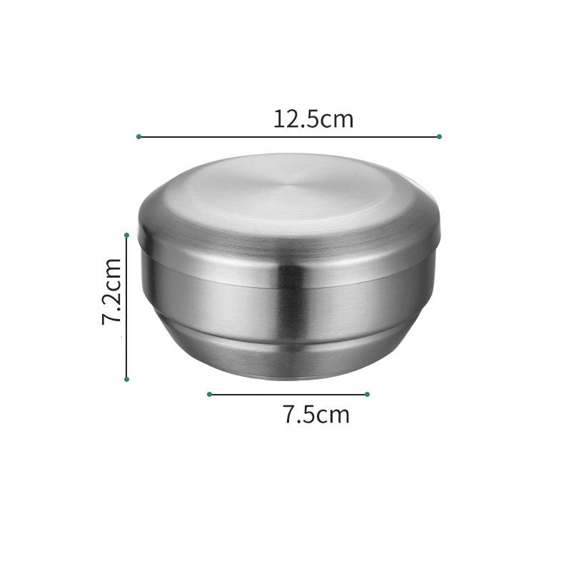 Миска из нержавеющей стали 304 с крышкой, корейские двухслойные, антипригарные миски для рисового супа, контейнер для еды, кухонная посуда, столовые приборы