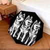 Black Husky pattern, automatic folding umbrella, portable and foldable design, 8 ribs, a Christmas or birthday gift.