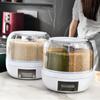 Grains Separate Storage Box Sealed Rotating Rice Bucket Home Insect Damp Proof Rice Storage Tank L 27x27cm 10.6x10.6in