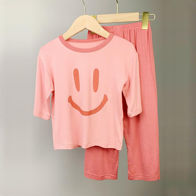 Summer Children's Pajamas Seven Points Cuff Loose Air Conditioning Clothing Boys and Girls Home Wear