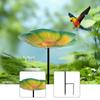 Bird Bath Bowl Outdoor Feeder Detachable Birdbath Decorative Metal Cute Watering Station Flower
