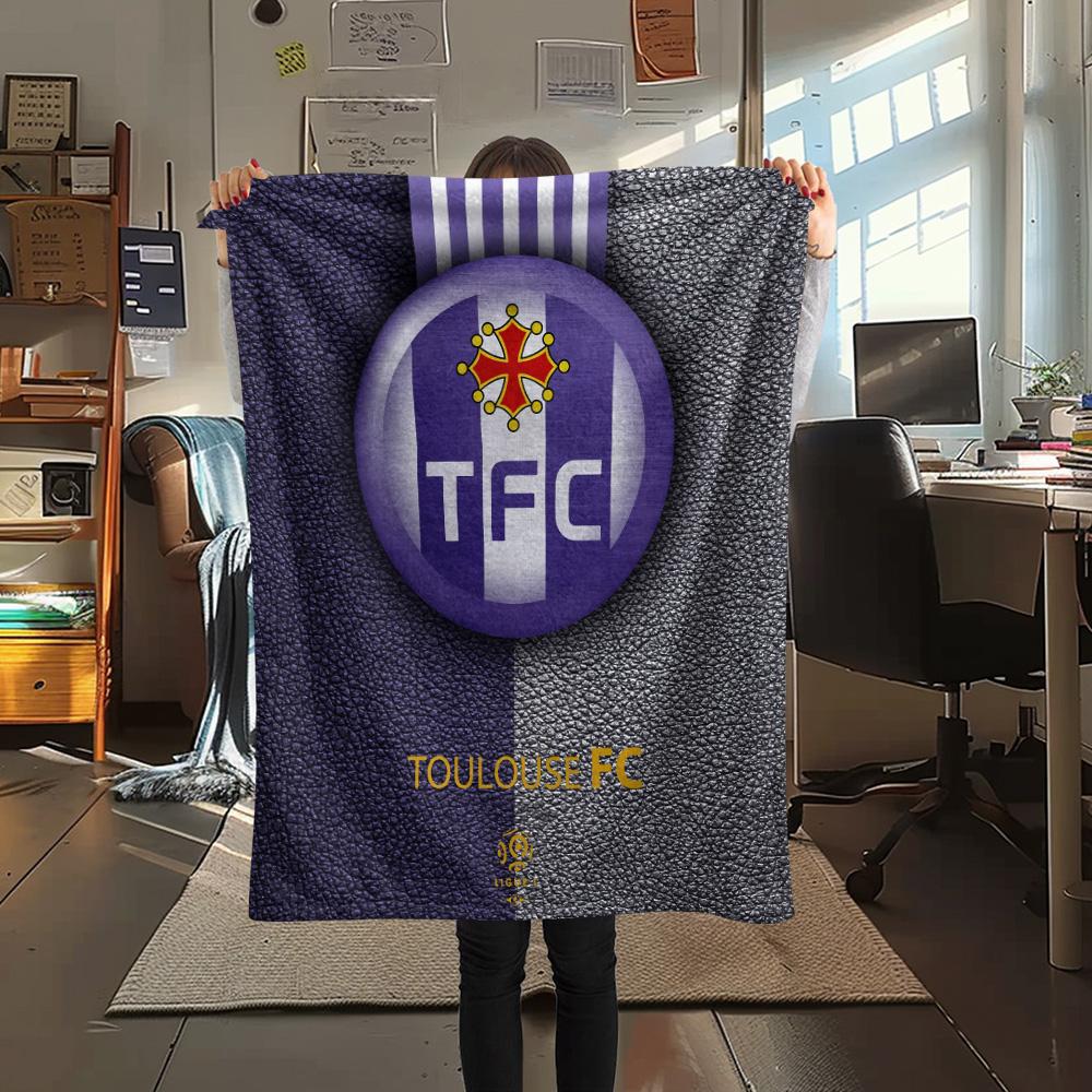 Toulouse Football Club  Print Flannel Blanket, High quality Comfortable for All Seasons, Home Decor, Warmth and Comfort