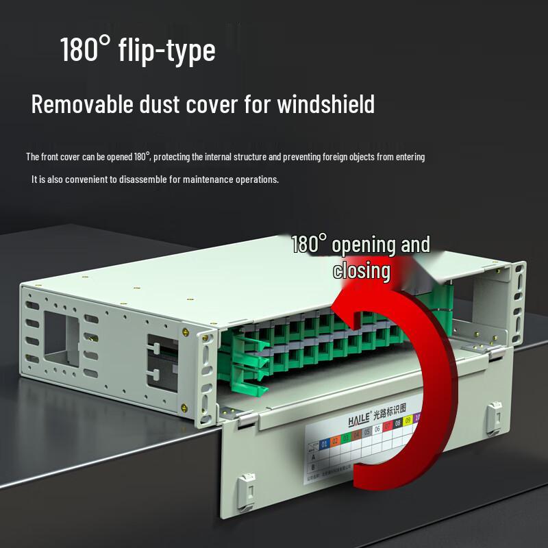 HAILE 48-Port 3U 19-Inch ODF Fiber Optic Distribution Frame with Empty Splice Tray