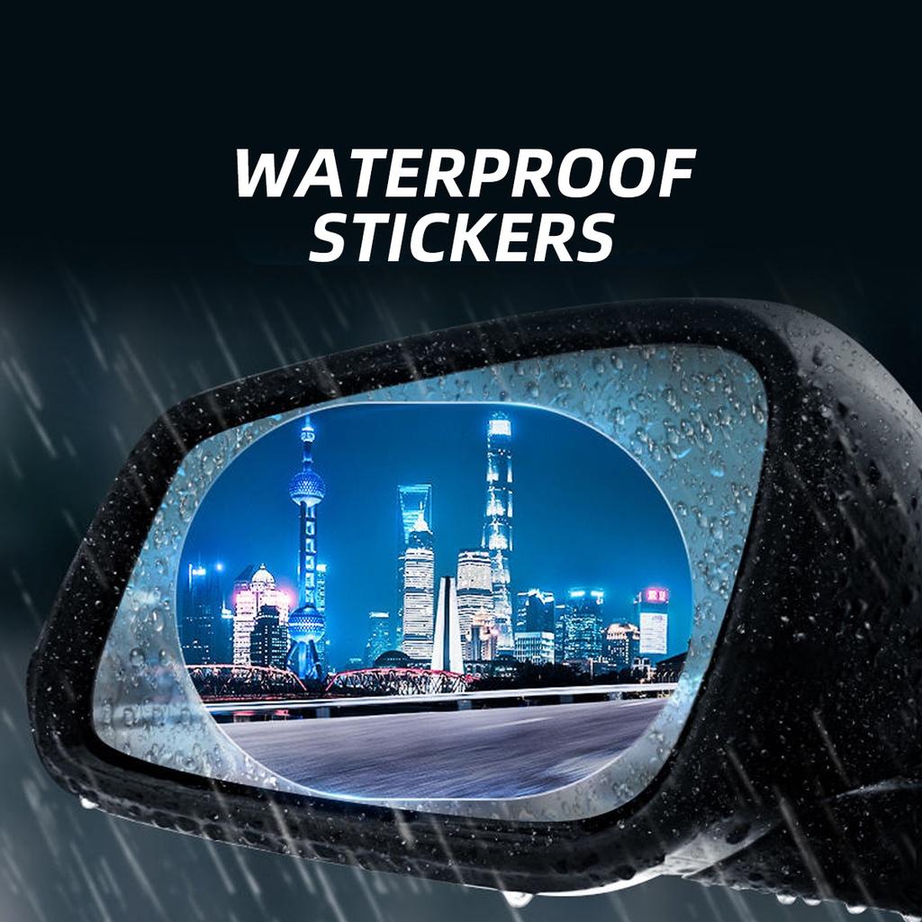 FONKEN 2 шт./компл. непромокаемые автомобильные аксессуары, прозрачная пленка для зеркала автомобиля, мембрана, противотуманная, антибликовая, водонепроницаемая наклейка, безопасность вождения