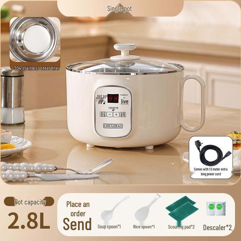 Small Electric Steamer & Rice Cooker: 304 Stainless Steel, 1-3 Person Capacity, Multi-function for Cooking, Steaming & Boiling