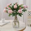 2 Head Simulated Peony Flower European-Style Fake Peony Bouquet  for Home Wedding Decor