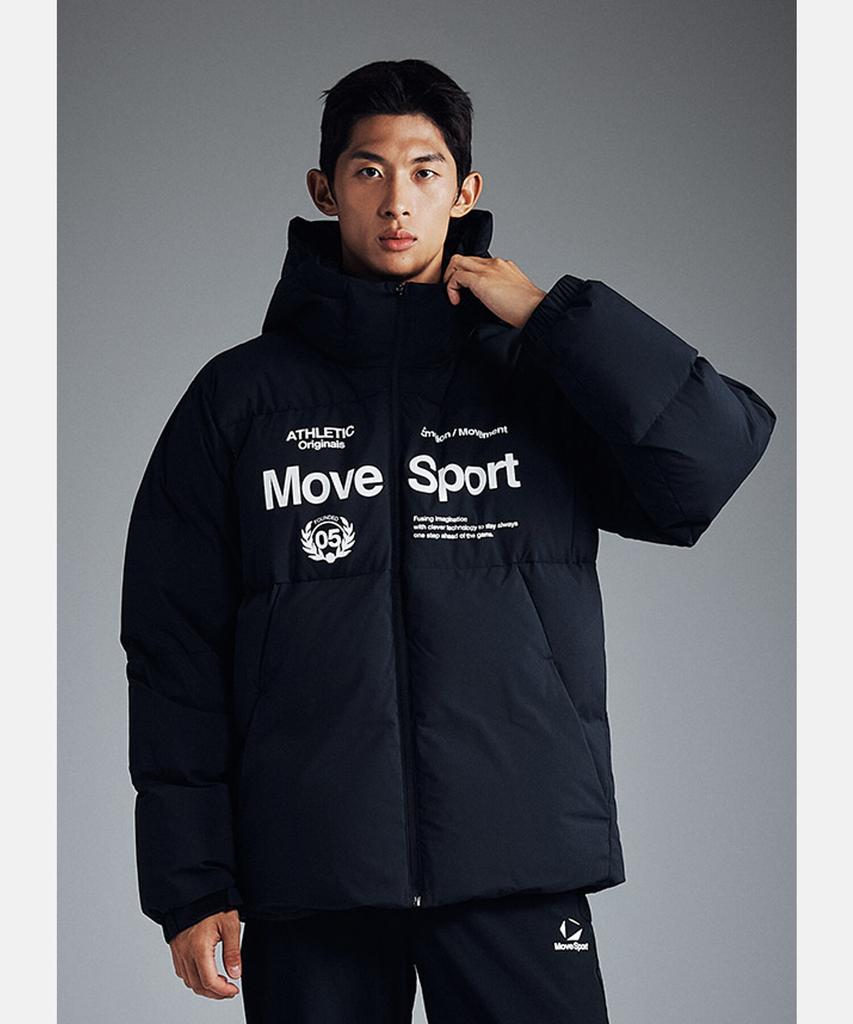 MUBEUSEUPOCHEUBAIDESANGTEU Mid-Light Hooded Duck Down Jacket Black Vs121Edj13