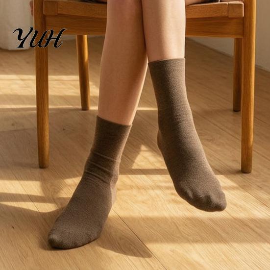 Spring Autumn Winter Daily Socks 1 Pair Crew for Women, Casual Neutral Above Durable Cotton Blend Ankle Thin Socks, Cute Breathable Soft Cozy