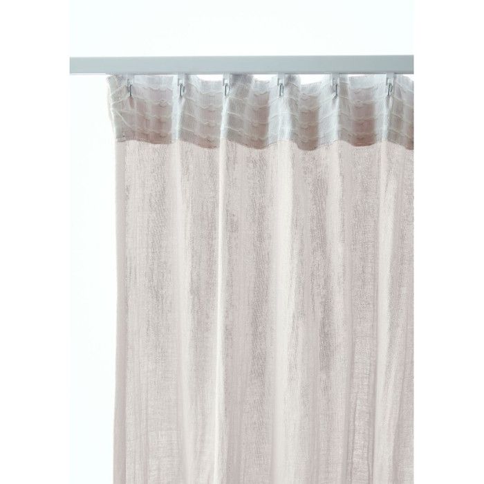 Lot de 2 rideaux galon fronceur "Gaïa" 140 x 240 cm "Gaze de Coton" l'Effet Papillon - Gaia Chantilly - 2 panneaux 140 x 240 cm
