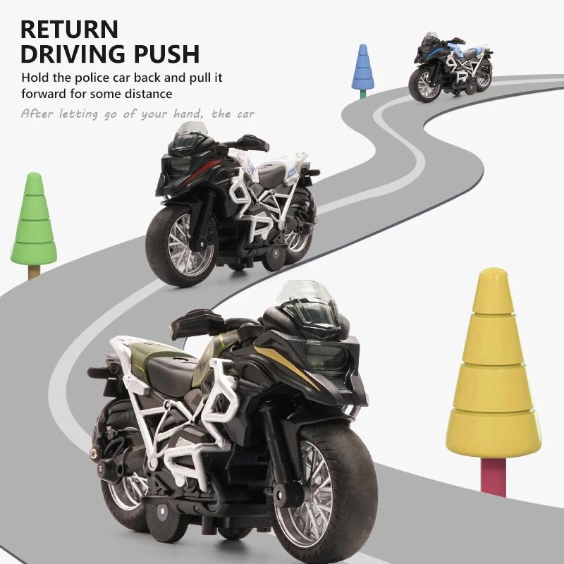 Имитация литого под давлением мотоцикла из сплава с подсветкой и звуком 1:16 Игрушек для бездорожья для детей Коллекция Автоцикл Рождественские подарки
