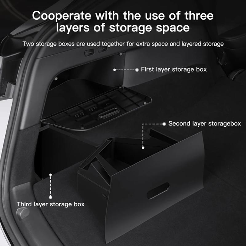 Для Tesla Rear 2023 Model Y Trunk Organizer Side Storage Box Магнитный водонепроницаемый контейнер для хранения Аксессуары для модели Y