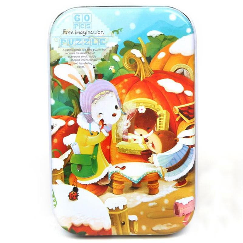 Пазл из 60 деталей, игры Монтессори, мультяшные животные, транспорт, пазлы с динозаврами для детей, развивающие игрушки, детский рождественский подарок