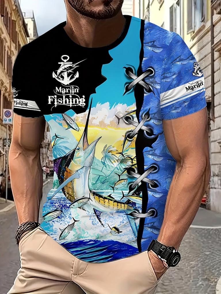 Creative Summer 3D Printed Large-sized Men's T-shirt Is Loose and Comfortable Suitable for Daily Wear