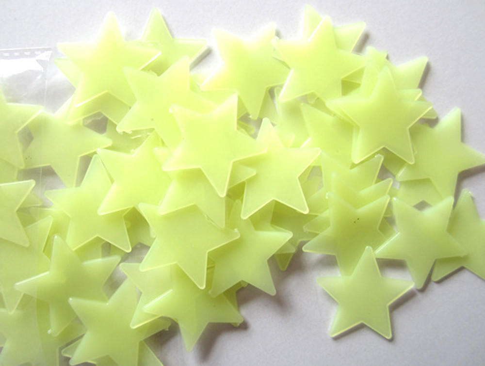 (Nikita) 100PC Kids Bedroom Fluorescent Glow In The Dark Stars Wall Stickers