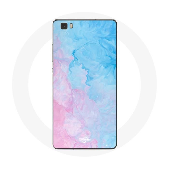 Coque pour Huawei P8 Fond bleu rose