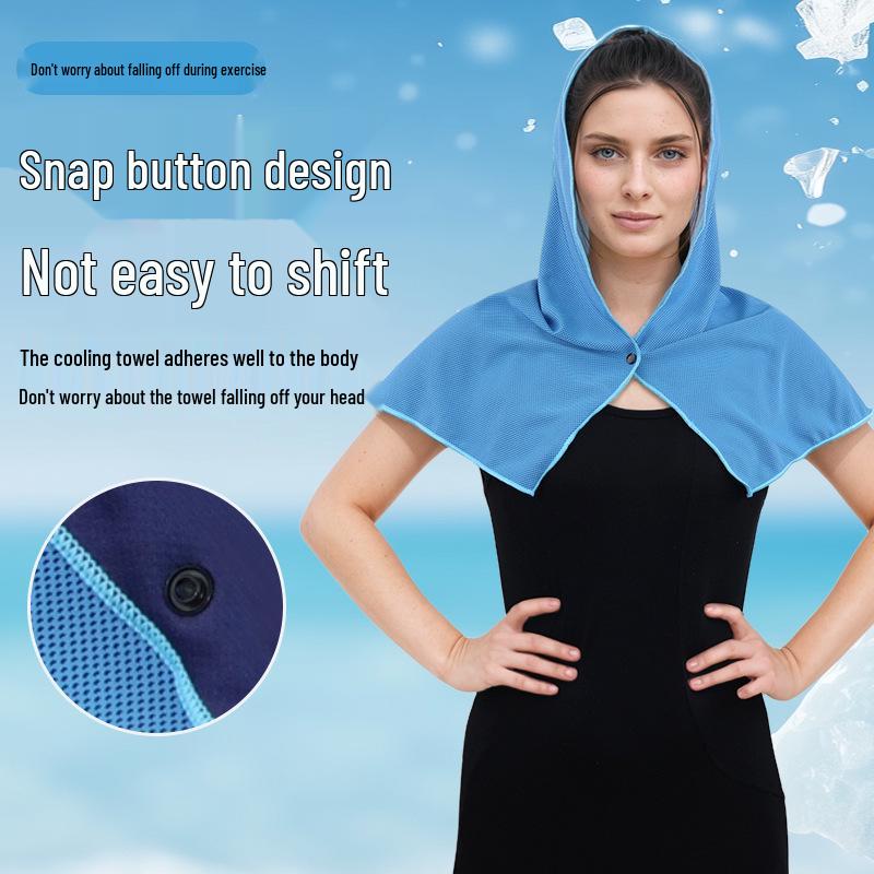 Cooling Headband Towel - Quick-Drying, Sweat-Absorbent with Button, for Men & Women, Outdoor Use, Patterned Ice Towel