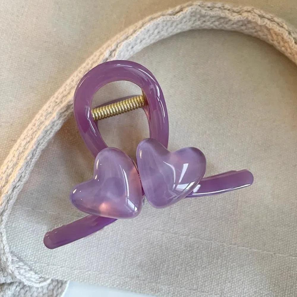 Headwear Heart Shark Clip Korean Style Resin Shark Clip Hair Accessories Love Hair Claw  Festival