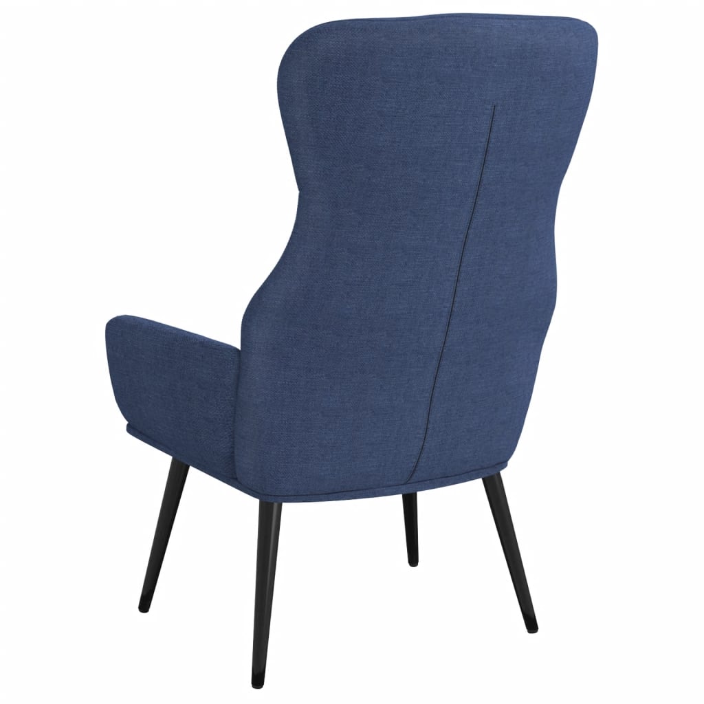 Recliner Chair with Ottoman Blue Fabric
