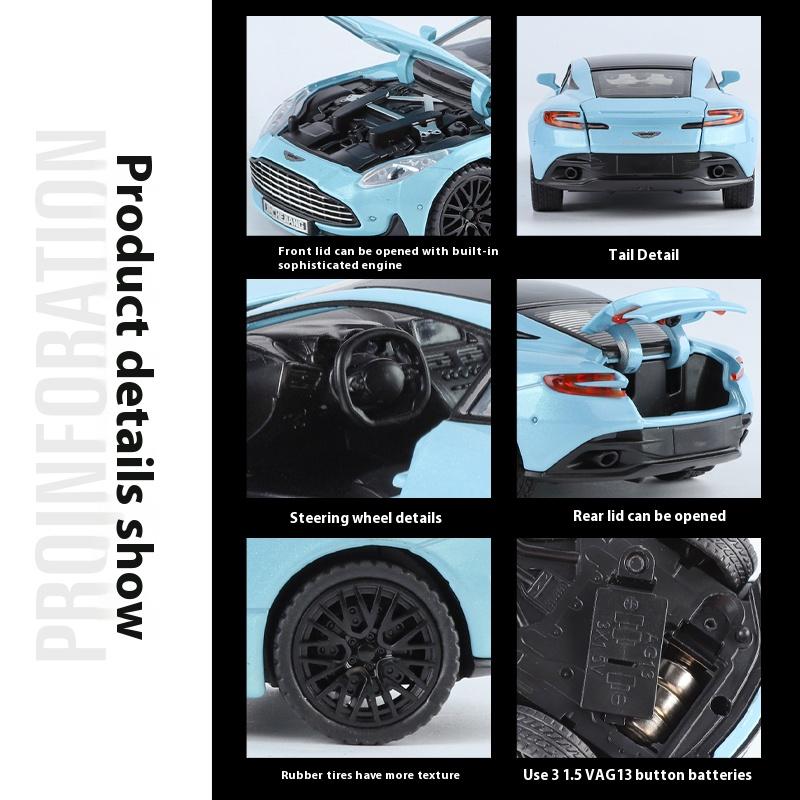 Новый 1:32 Aston Martin DB12 GT Суперкар Литой Металлический Сплав Модель Машины Звук И Свет Хобби Коллекционные Украшения Подарок На День Рождения Мальчики