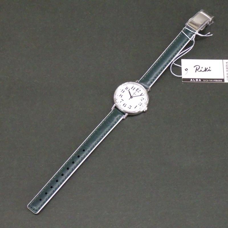 SEIKO Цена Бренд Riki AKQK463 Арабские Цифры Черный Хвощ Темно-Зеленый Кожаный Ремешок Часы для Особых Новых Женщин Идеальные Подарки