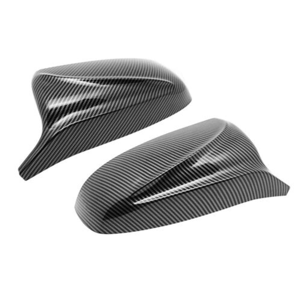 2x Side Door Rearview Wing Mirror Caps Cover For BMW X5 E70 X6 E71 E72 2007-2013 Carbon Fiber Style OE: 51162182697 51162182698