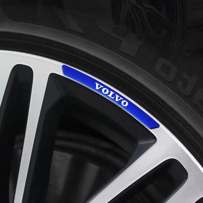 4pcs Car Wheel Rim Stickers Auto Tire Emblem Decor Decal Accessories For Volvo S60 S80 S90 C30 XC40 XC60 XC70 XC90 V40 V60 V90